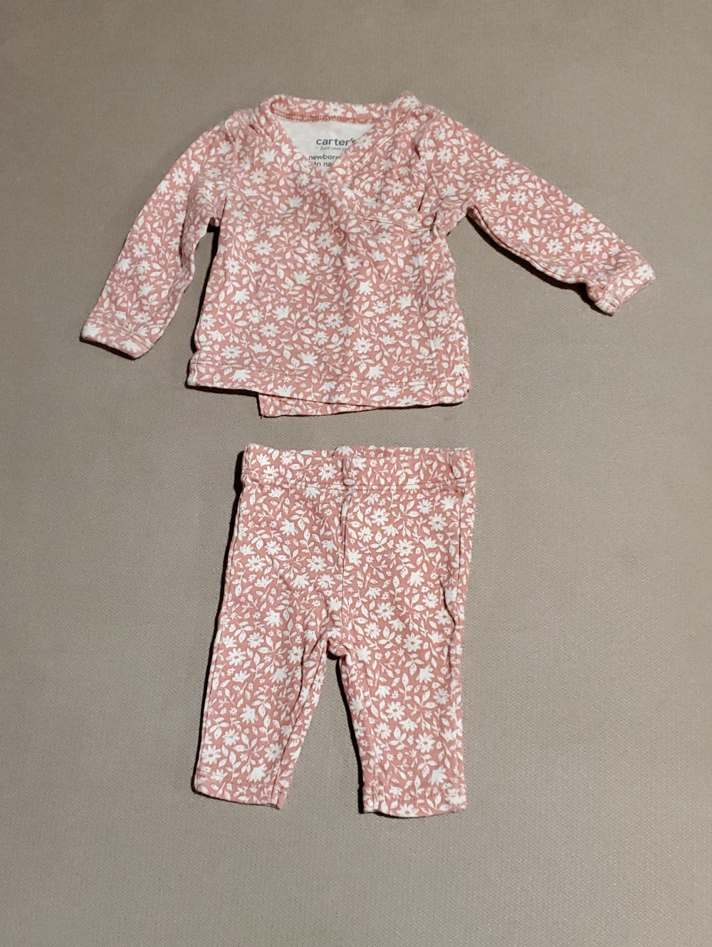 Carter's Pink Floral Baby Pajama Set